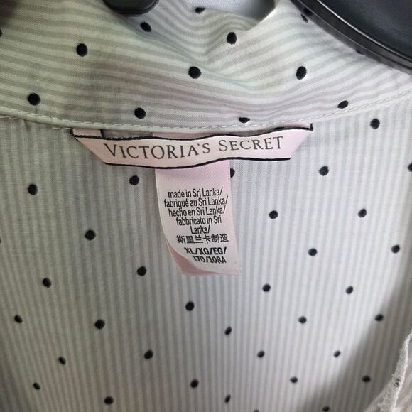 Victoria’s Secret White Polka Dot Cotton Pajama Top Size XL - Picture 7 of 8